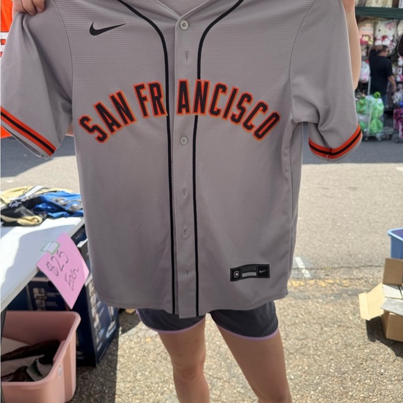 Nike Gray Jersey with Black Accents - Picture 1 of 3